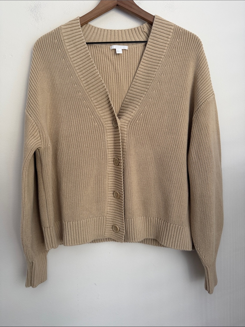 COS cotton cardigan beige M